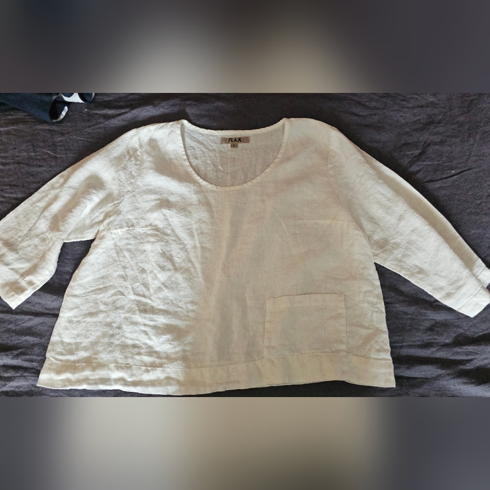 Flax - White Boxy Oversized Pullover